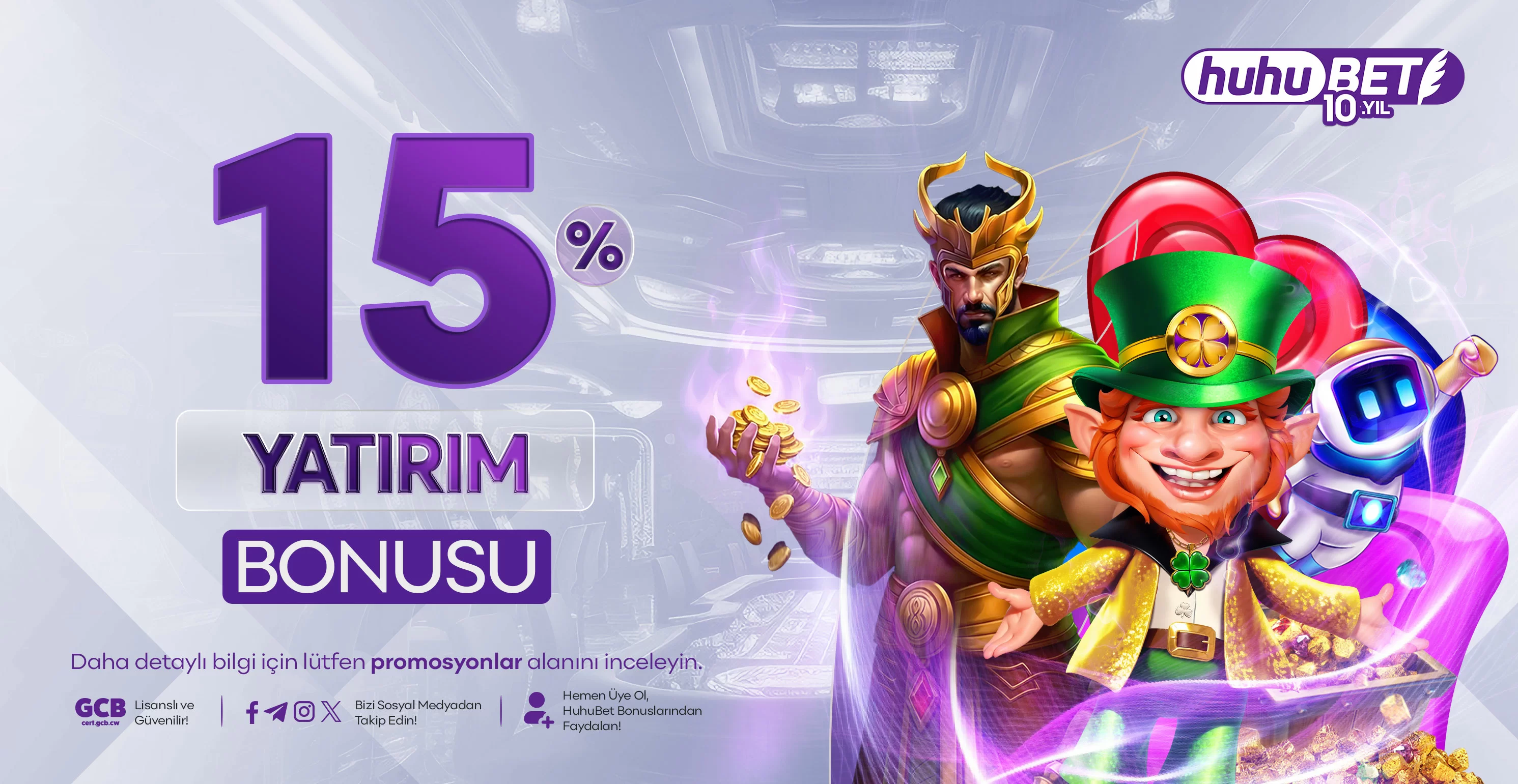 HuhuBet — 15-yatirim-bonusu kampanya görseli